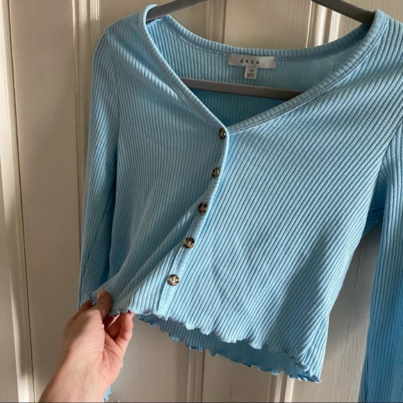 Baby Blue Ruffled Long Sleeve - Picture 4 of 7